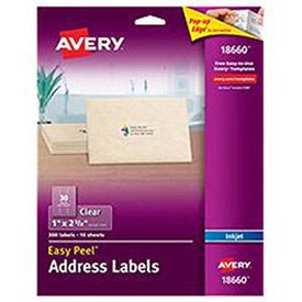 avery clear ink jet label labels 1 x2 5 8 10 sheet