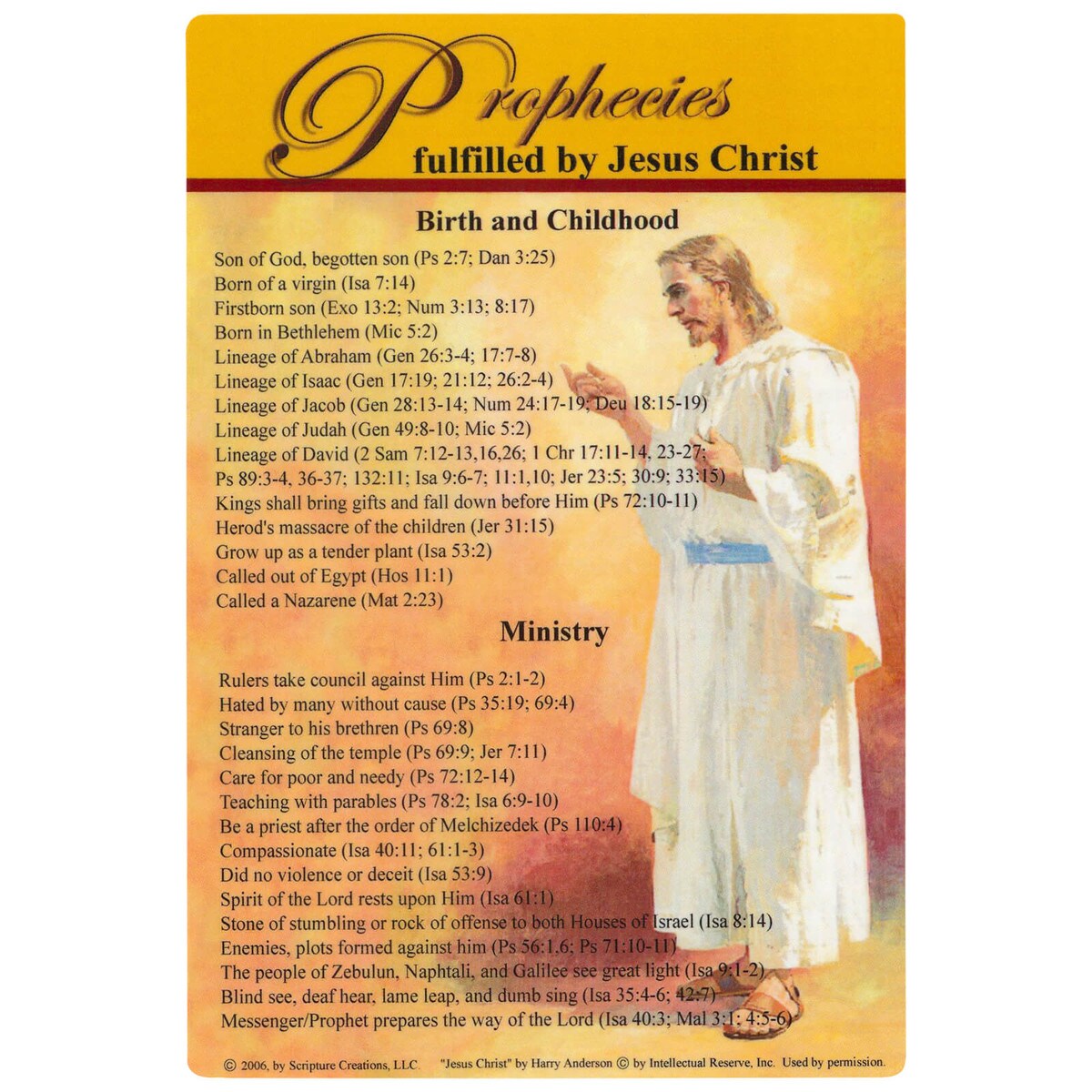 Prophecies Fulfilled By Jesus Christ Reference Guide