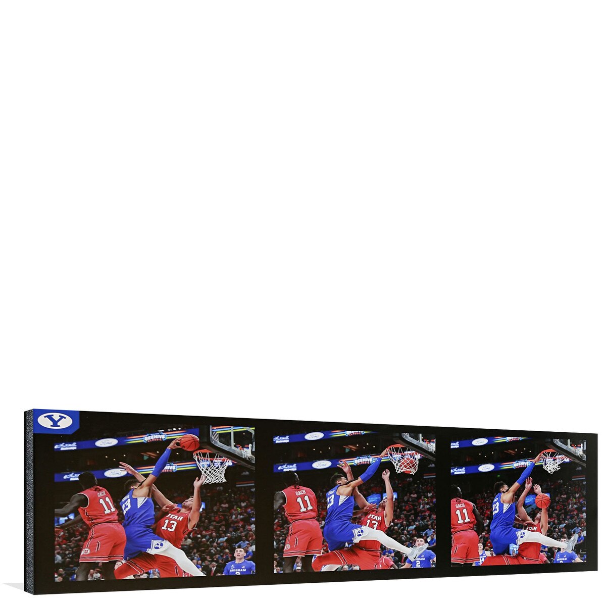 BYU vs Utah 3Photo Dunk Gator Board Poster 36" x 12"
