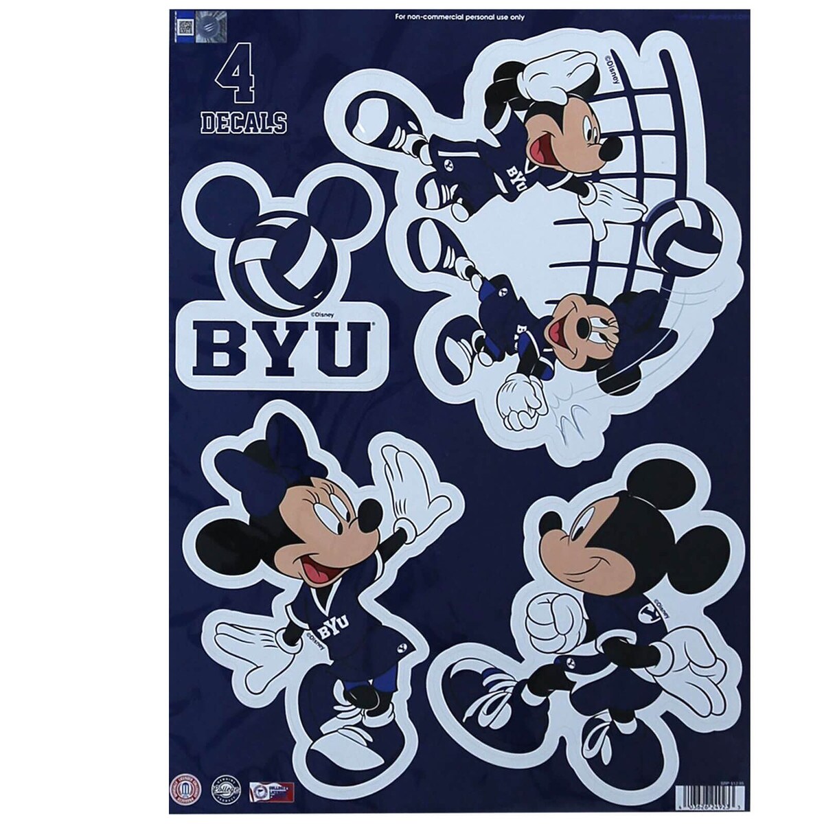 Byu Mickey And Minnie Mouse Decals 4 Pack