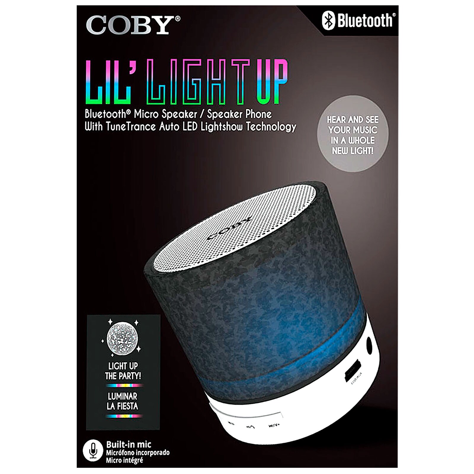 coby light up bluetooth speaker