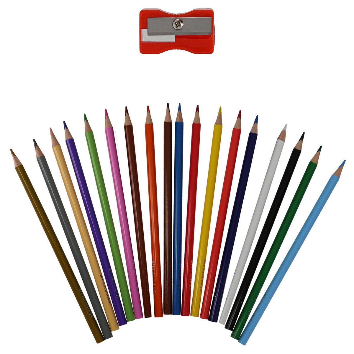 18 Colored Pencils Set with Sharpener - Art Advantage