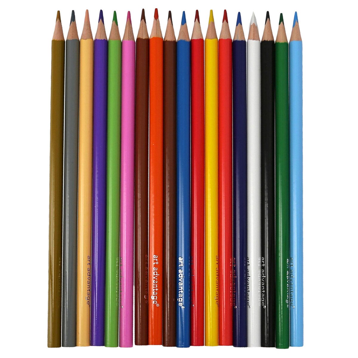 18 Colored Pencils Set with Sharpener - Art Advantage