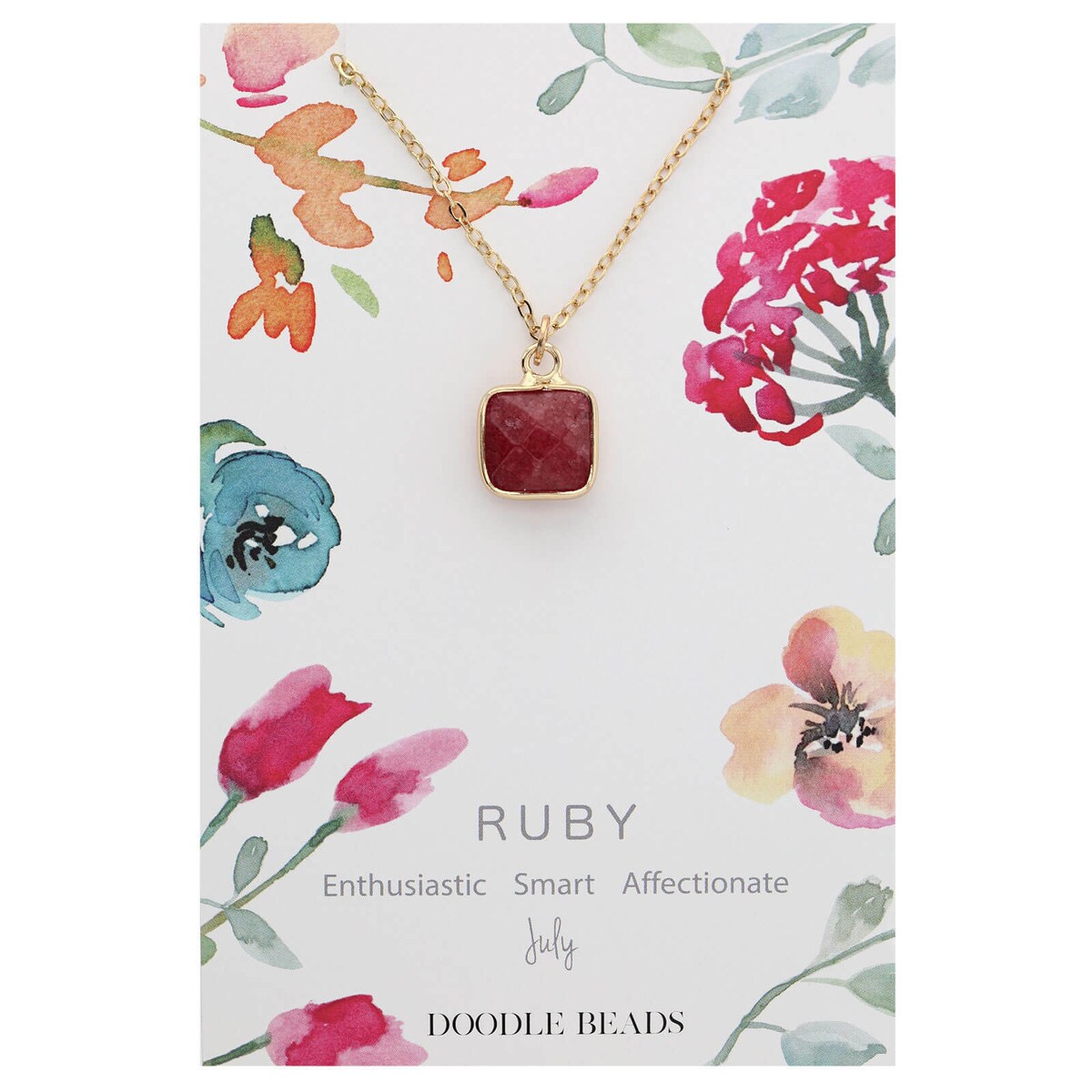 July Birthstone Necklace - Doodle Beads