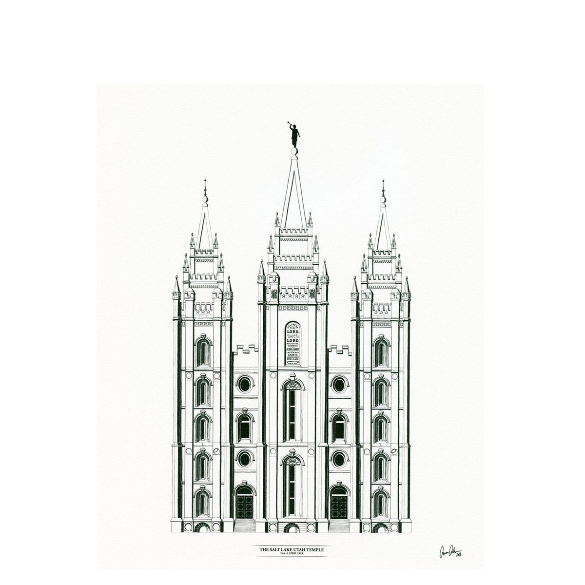 Salt Lake Temple Print - 6" X 6"