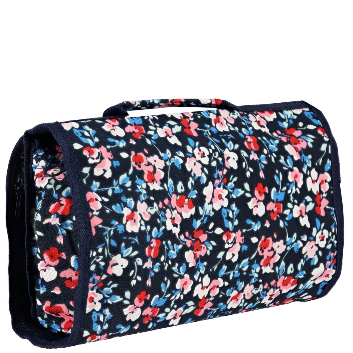 Pink Floral Print Cosmetic Bag