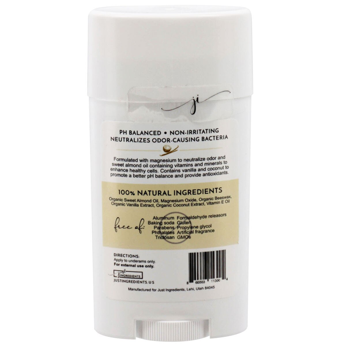 Coconut vanilla deodorant just ingredients