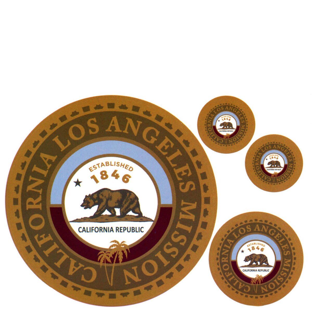 California Los Angeles Mission Decals 4 Pack