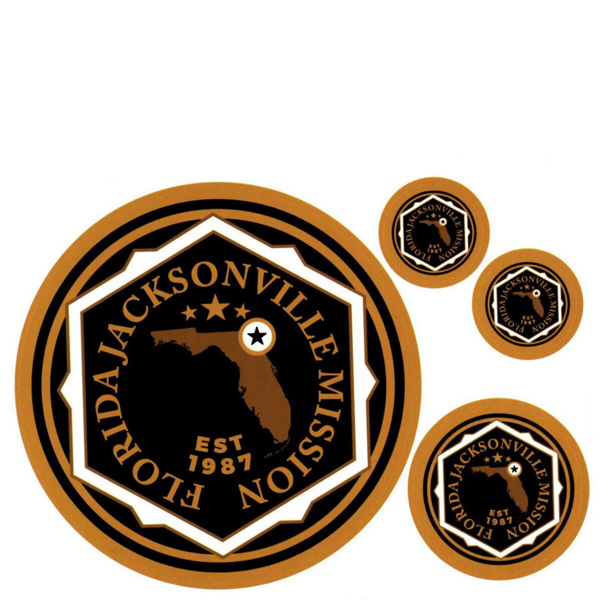 Florida Jacksonville Mission Decals 4 Pack