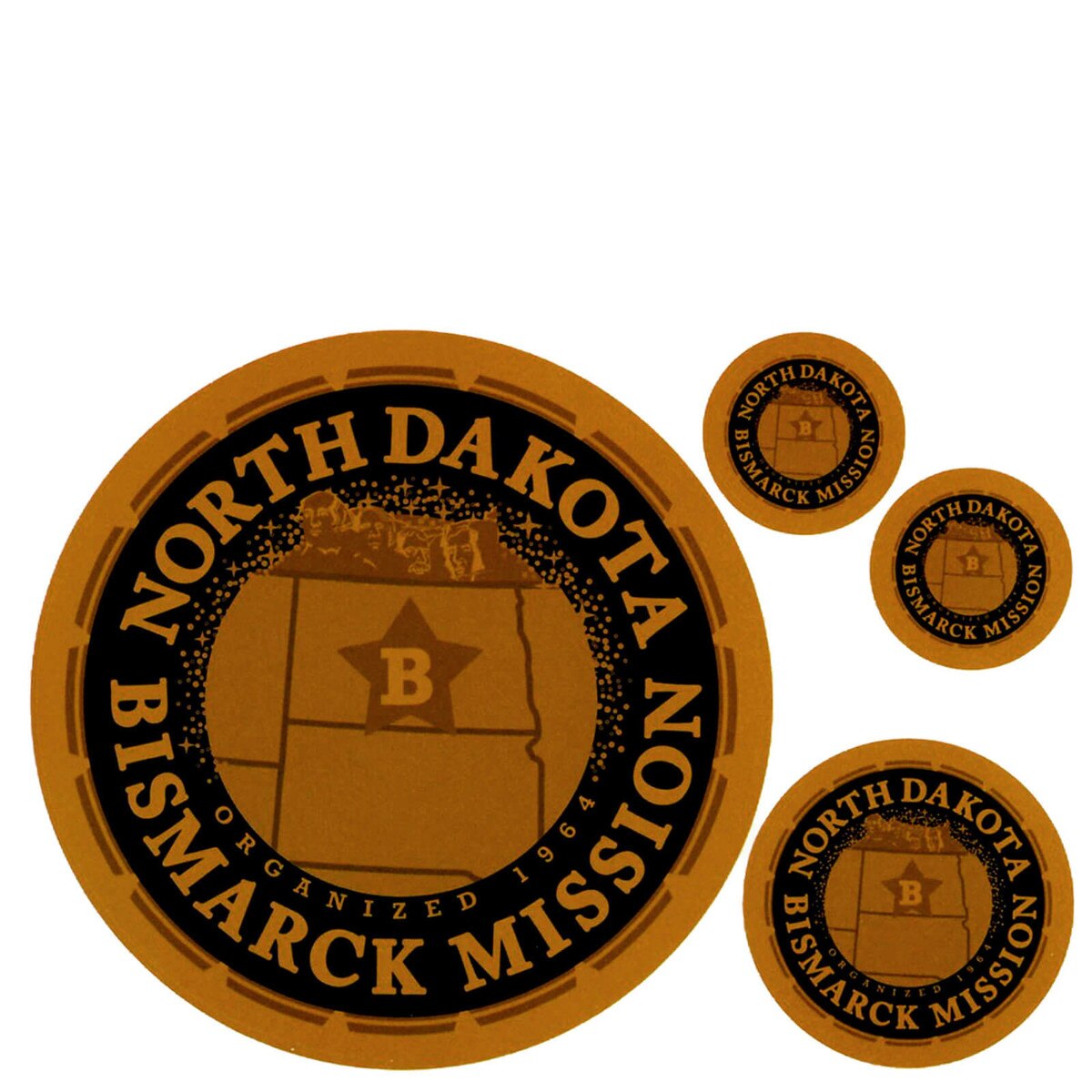 North Dakota Bismarck Mission Decals 4 Pack