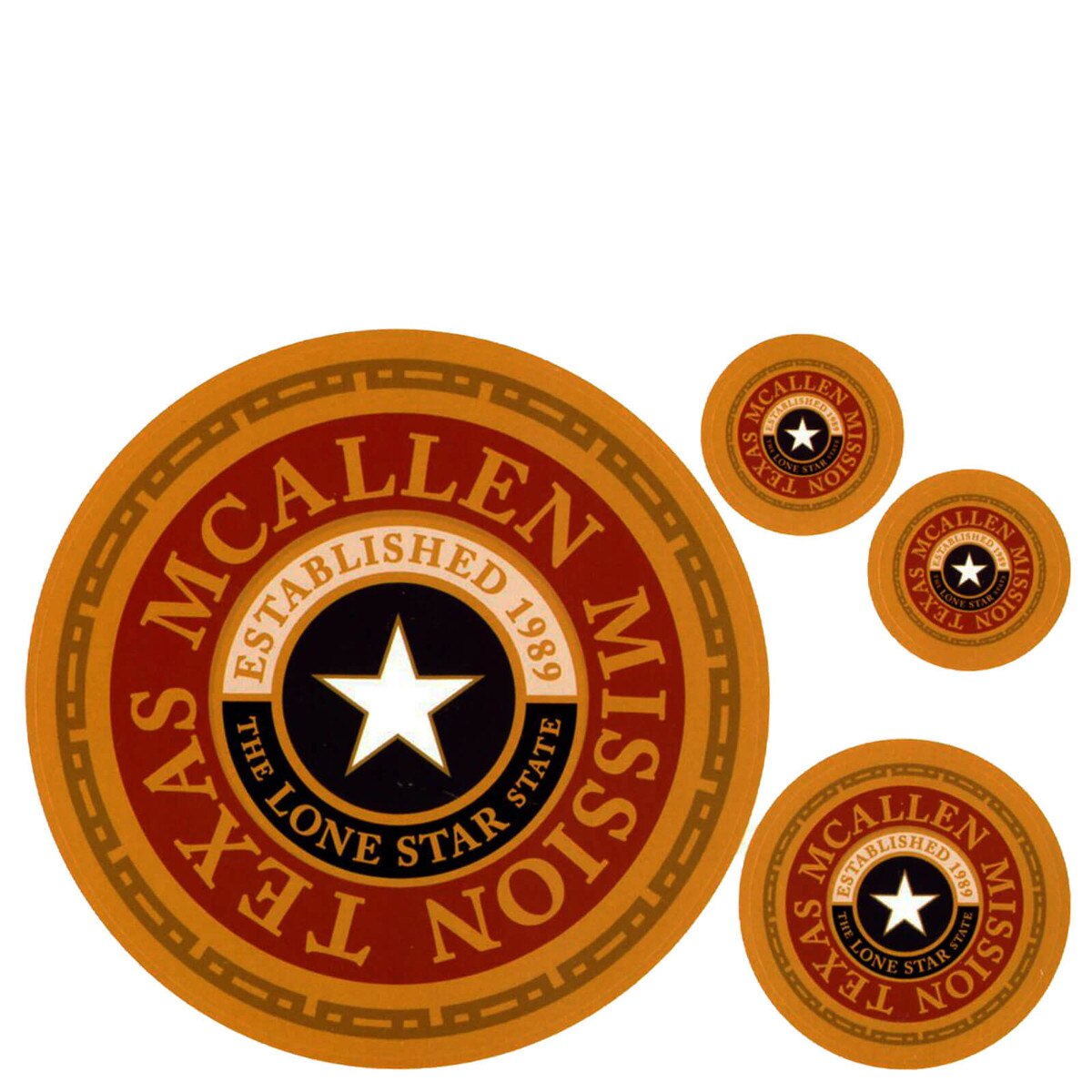 Texas McAllen Mission Decals 4 Pack