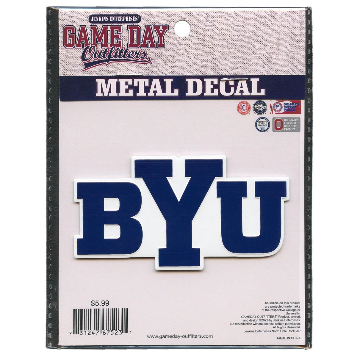 BYU Metal Decal 3.5"