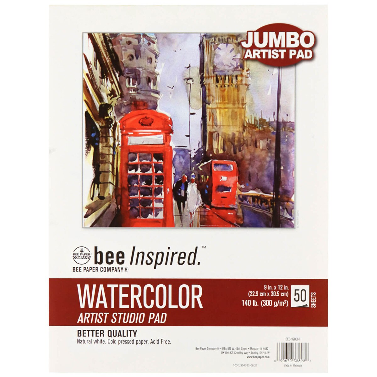 Jumbo Watercolor Artist Pad 9" x 12"