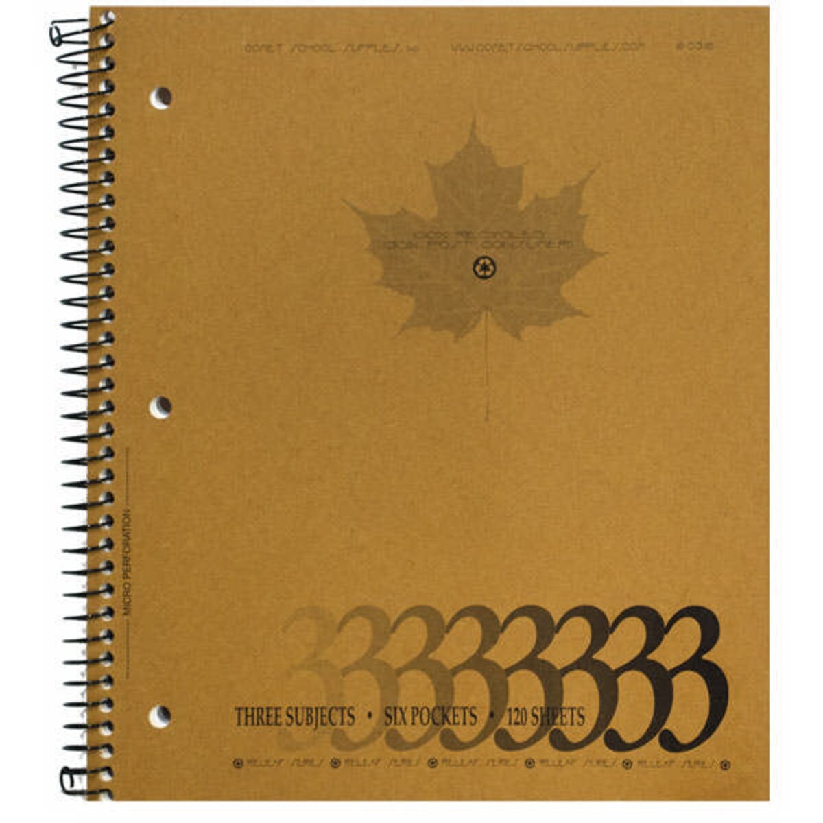 3 Subject College Ruled Notebook 9 X 11 120 Sheets