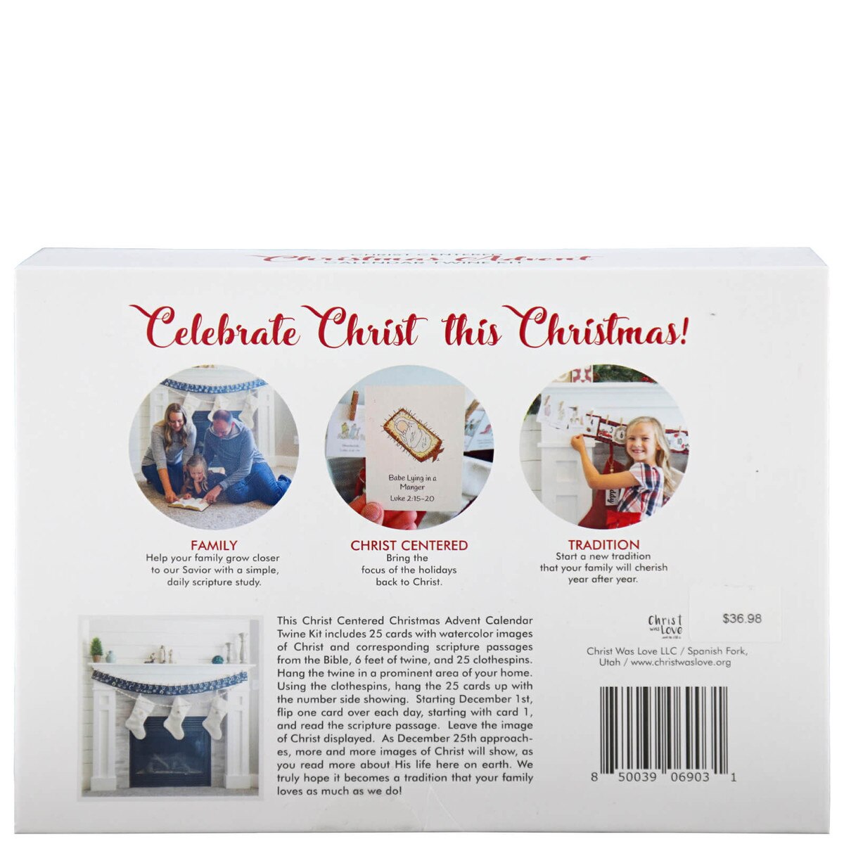 Navy Christ Centered Christmas Advent Calendar Twine Kit