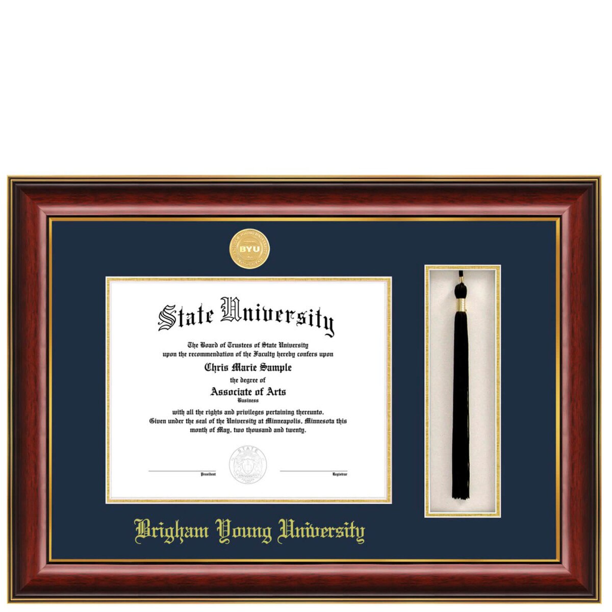 Classic Tassel BYU Gold Medallion Diploma Graduation Frame Jostens