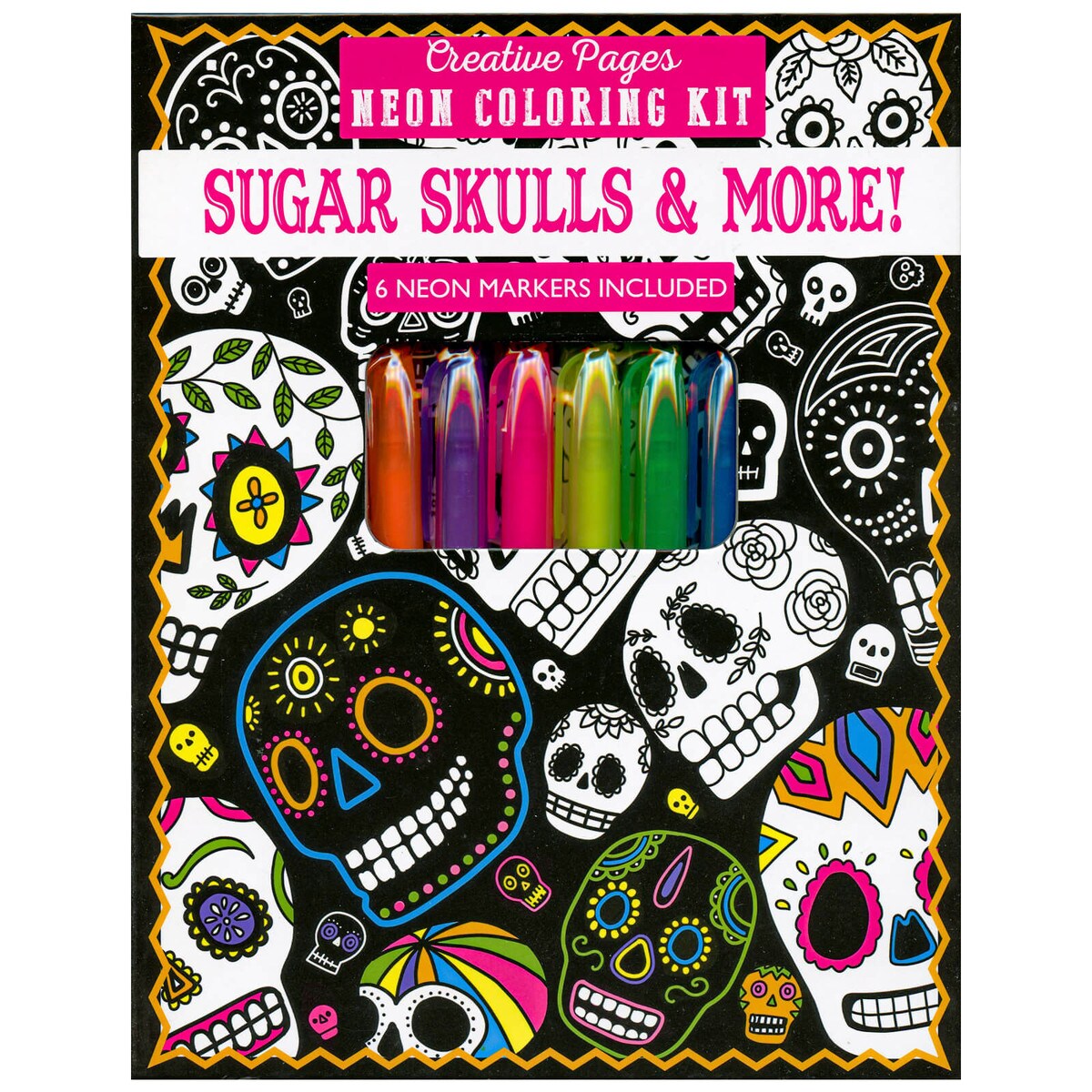 Sugar Skulls Neon Coloring Kit