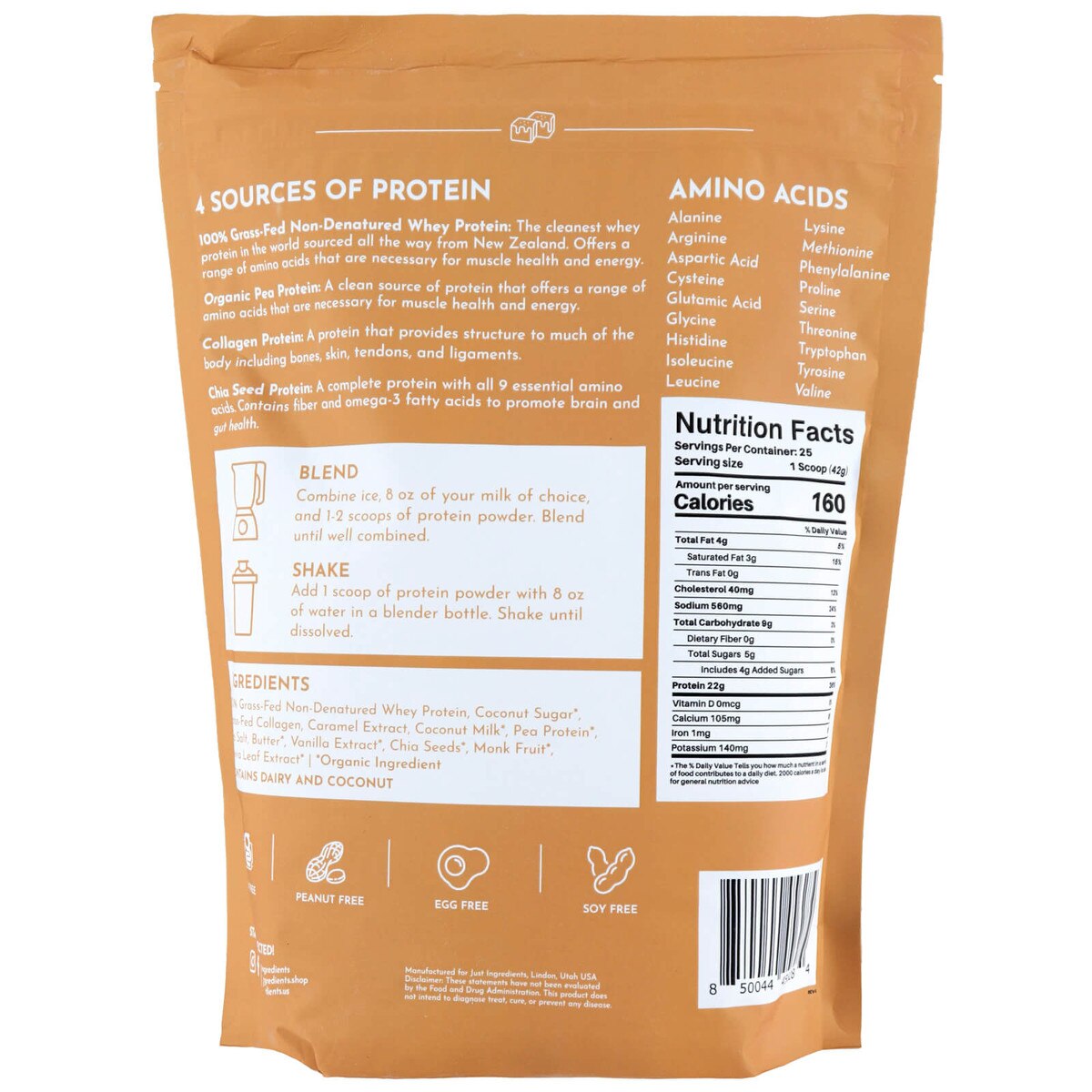 Salted Caramel Protein Powder Just Ingredients