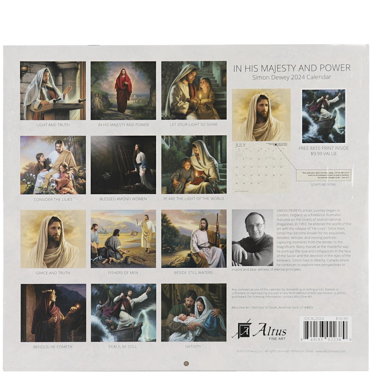 2024 In His Majesty and Power 12" x 12" Wall Calendar by Simon Dewey