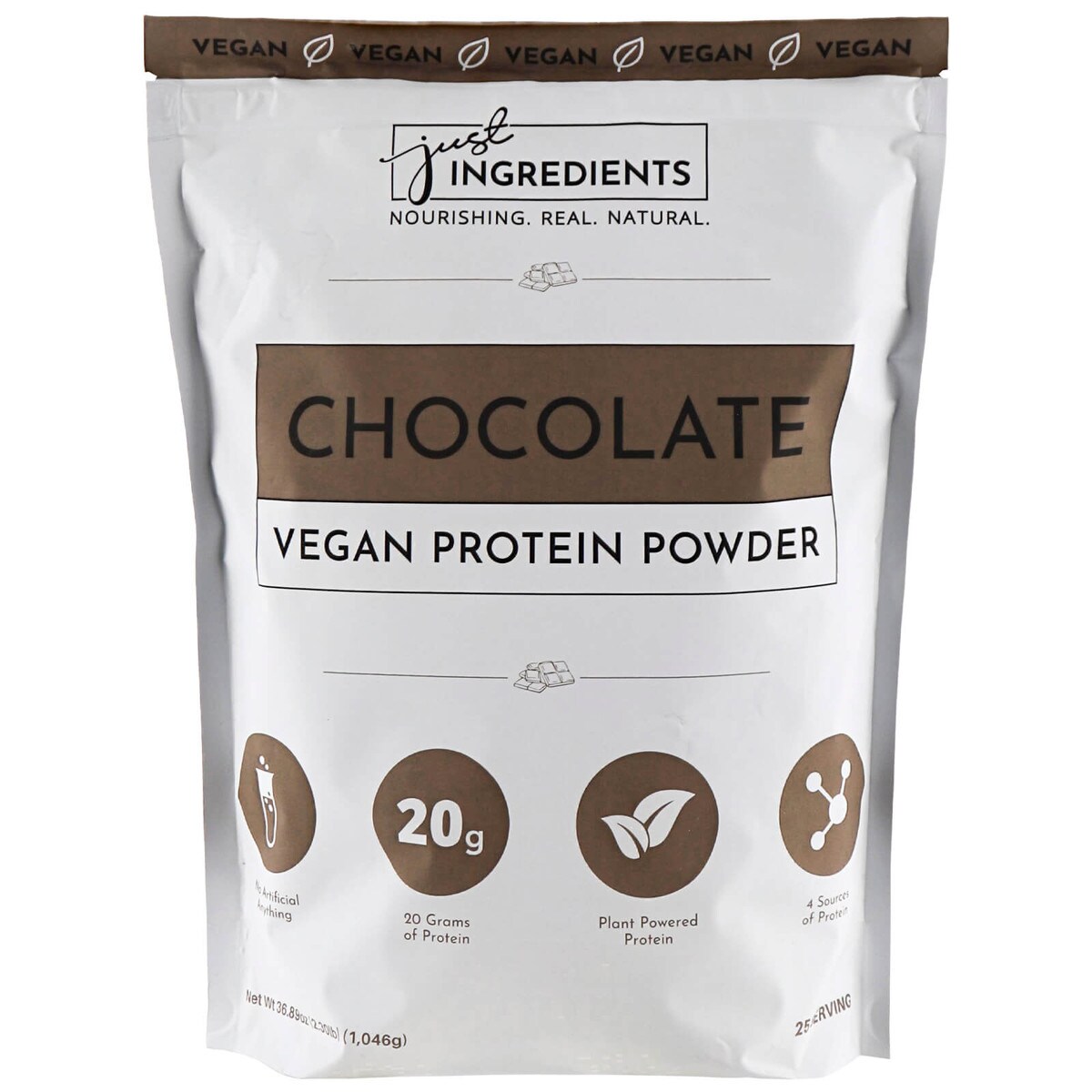 Chocolate Vegan Protein Powder Just Ingredients