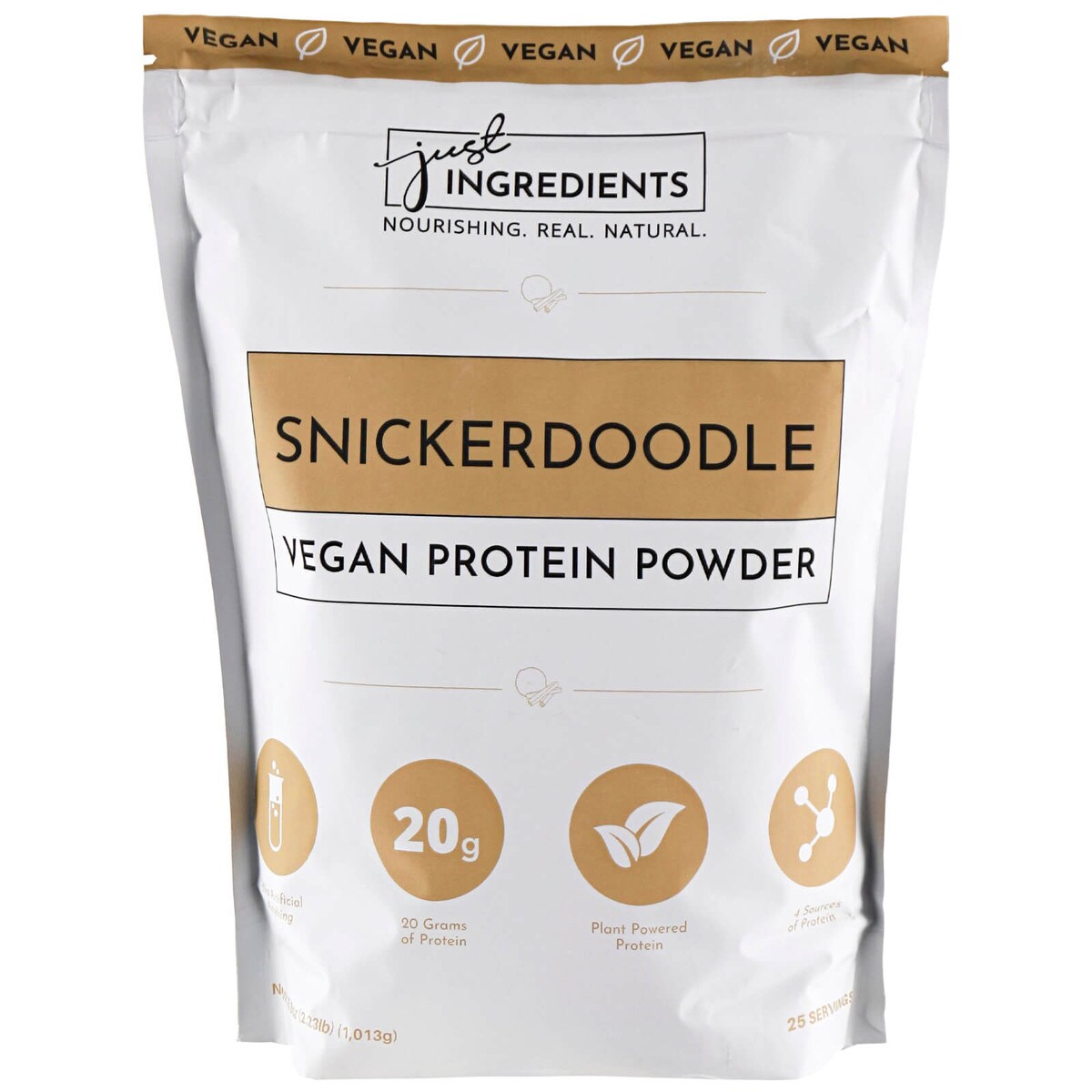 Snickerdoodle Vegan Protein Powder 35.8 Oz. Just Ingredients