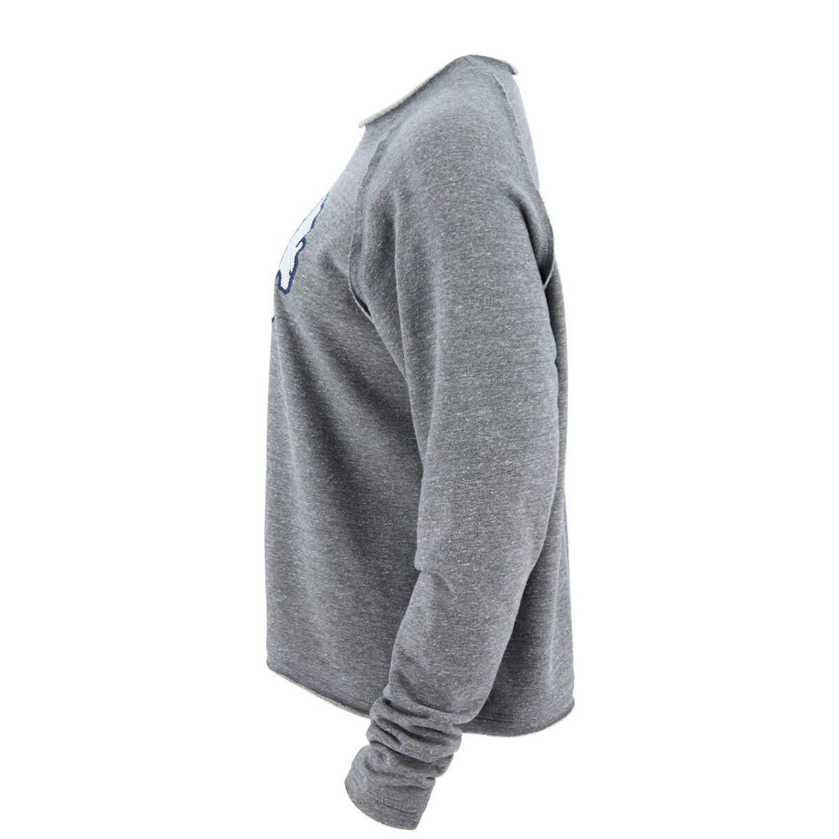 Gray BYU sweatshirt, left side view, with retro cougar over Block Y logo