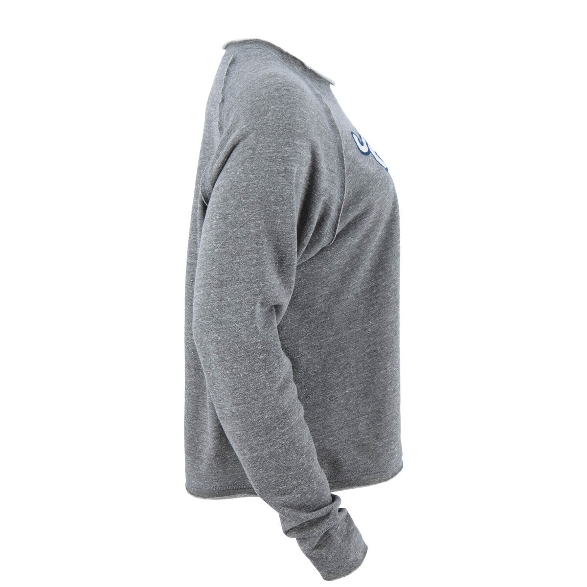 Gray BYU sweatshirt, right side view, with retro cougar over Block Y logo