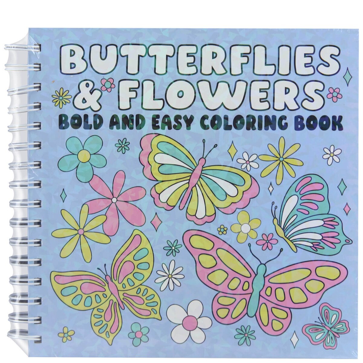 Butterflies & Flowers: Bold And Easy Coloring Book