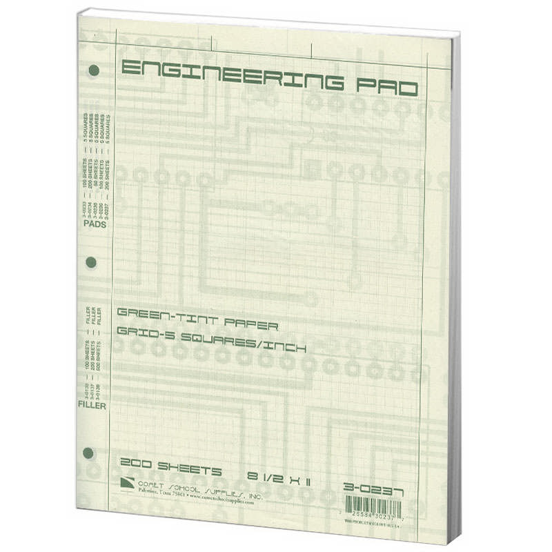 Engineering Pad Example Green Engineering Pad 200Ct