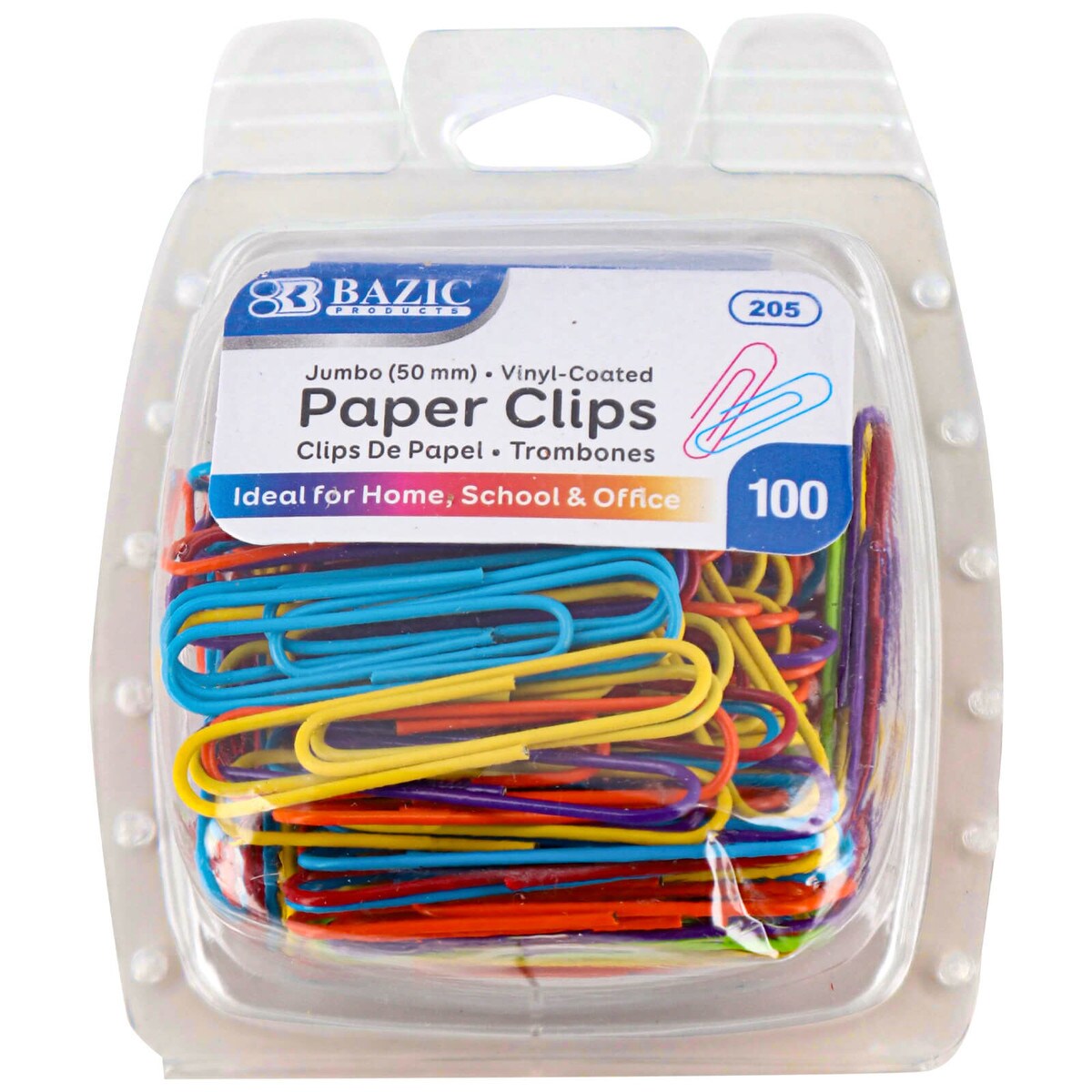 BAZIC Jumbo (50mm) Silver Paper Clip (100/Pack) Bazic Products