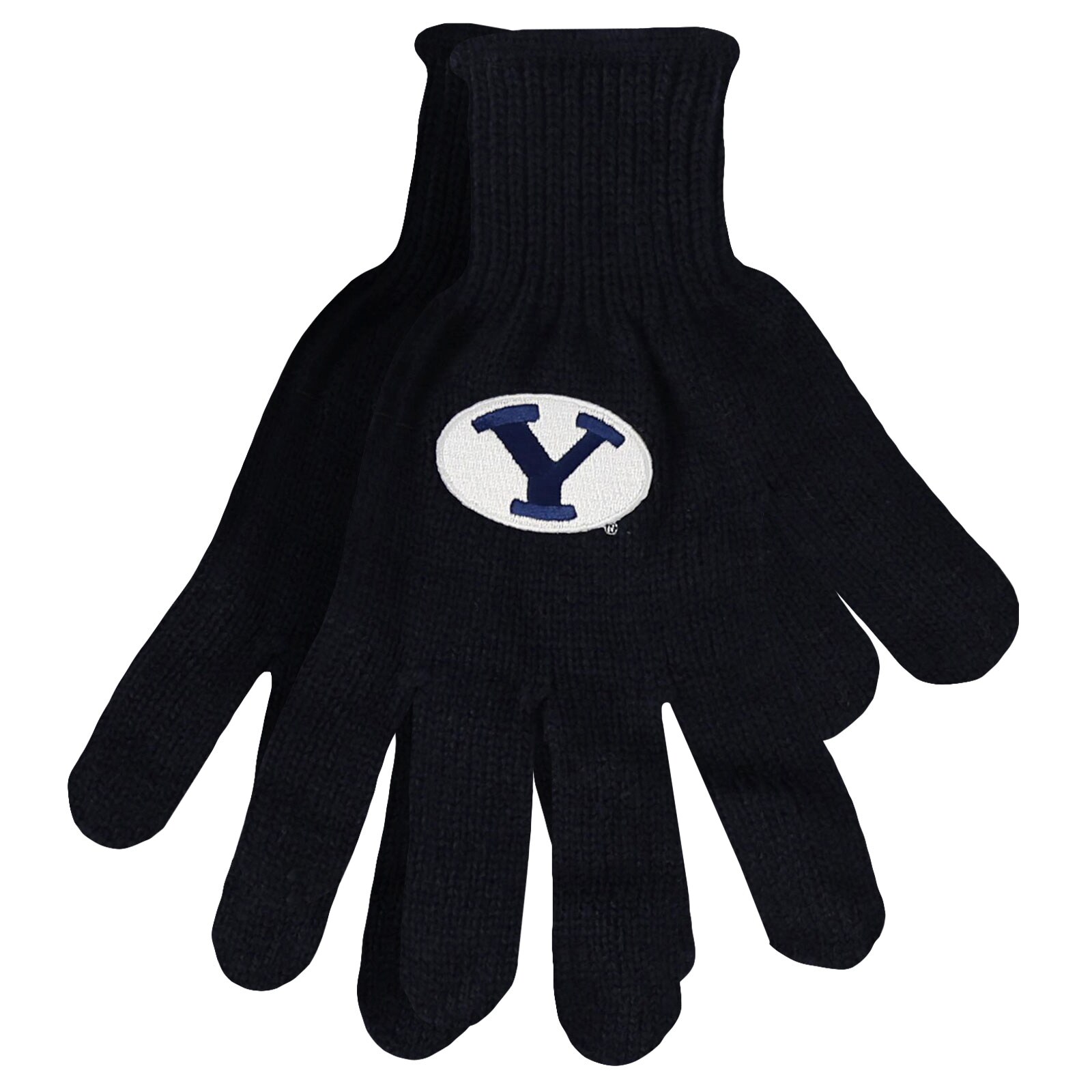 navy knit gloves